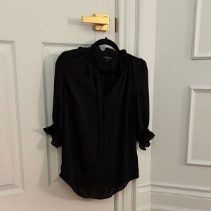 RW&CO. Black Tie-Neck Blouse